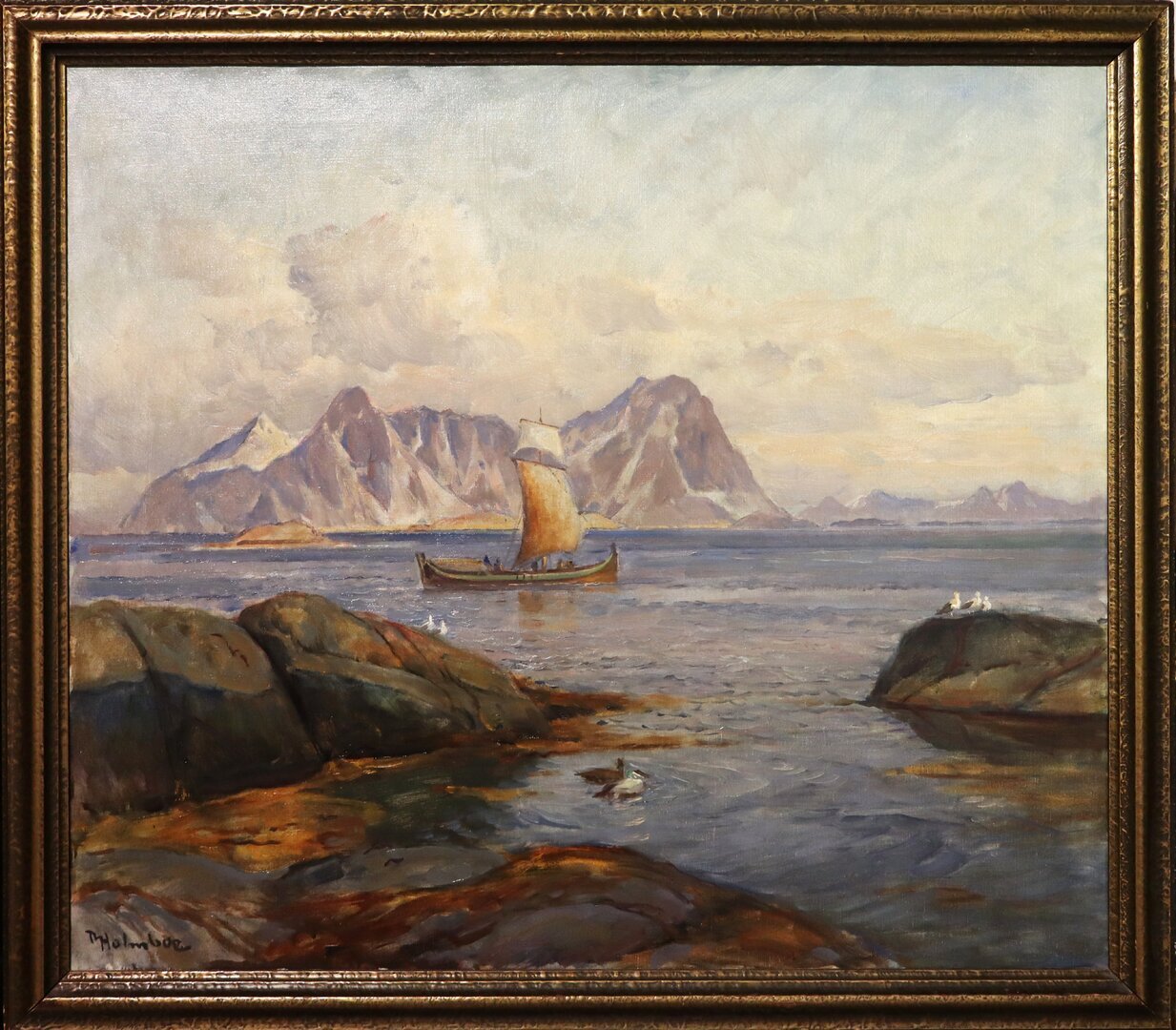 Thorolf Holmboe (1866 - 1935) - "Utsikt over Kjerringøy, Bodø"